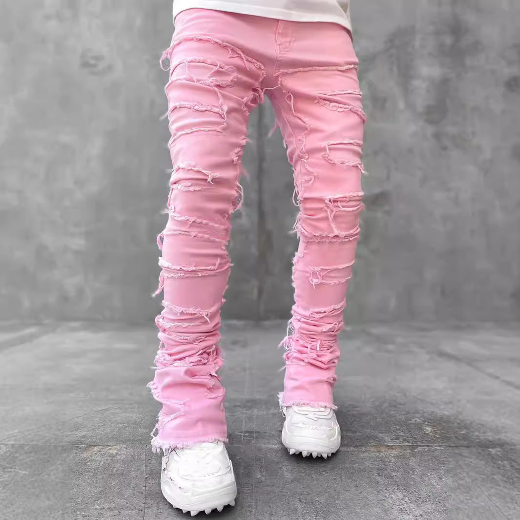 Damen Skinny Jeans mit Fransen Style - IdealeKleiden