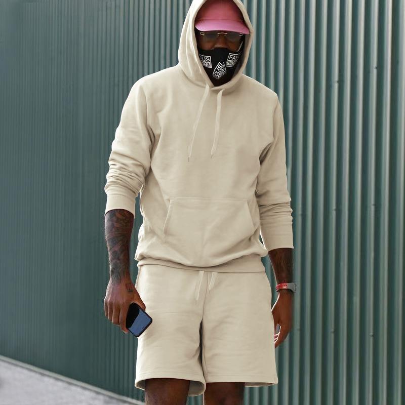 Herren Sportset Sweat Hoodie Shorts Komfort