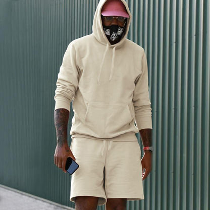 Herren Sportset Sweat Hoodie Shorts Komfort