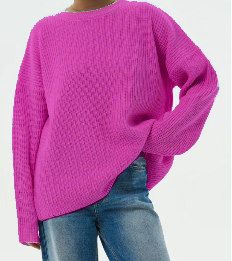 Damen Pullover Grobstrick Lässig Modern