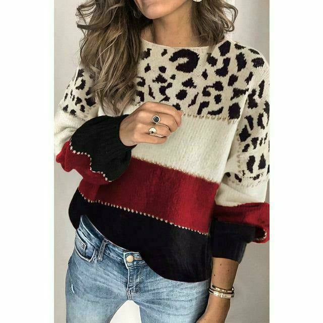 Modische Leopardenpullover Damen