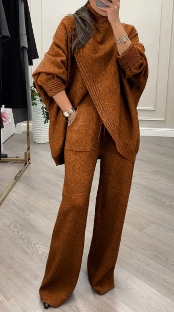 Damen Strickanzug Bequem Weite Passform