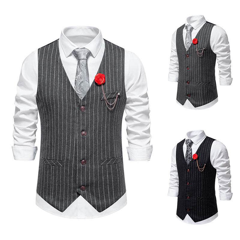 Herren Weste Slim Fit Hahnentrittmuster Elegant - IdealeKleiden