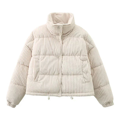 Modische Damen Winterjacke Cord Stil