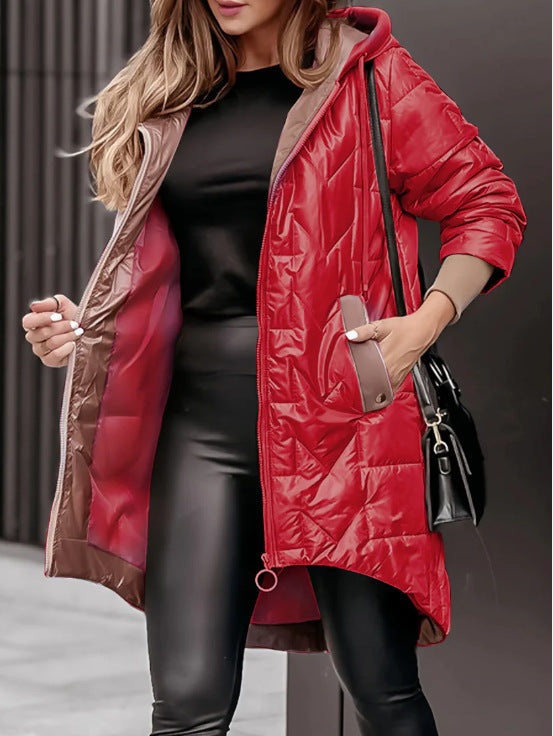 Damen Steppjacke Lässig Hochwertig Mit Taschen