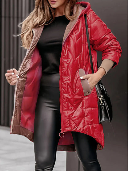 Damen Steppjacke Lässig Hochwertig Mit Taschen