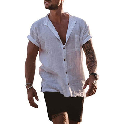 Herren Leinenhemd Sommer Bequem