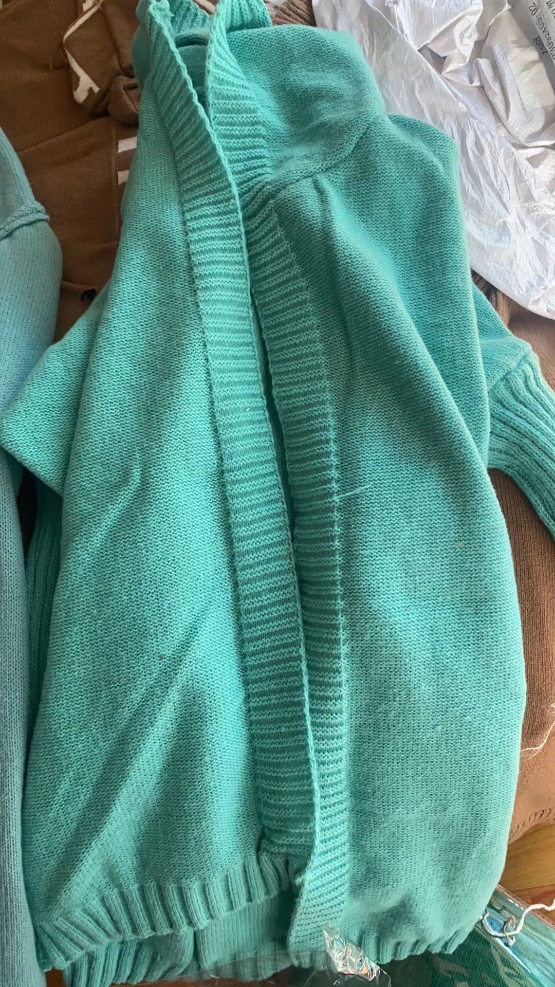 Damen Strickpullover Lässig Offen Vorne