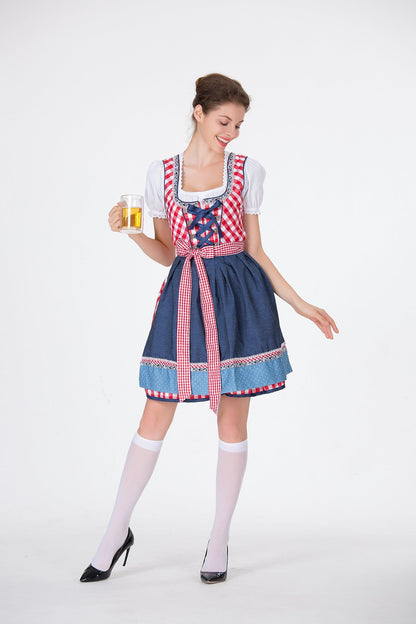 Damen Dirndl Kleid Blumenmuster Röckchen
