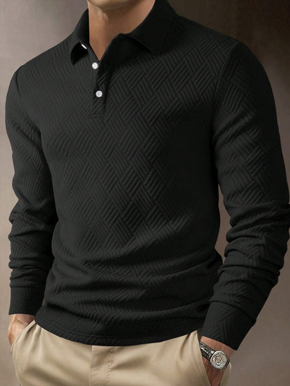 Herren Polo Hemd Langarm Eleganz