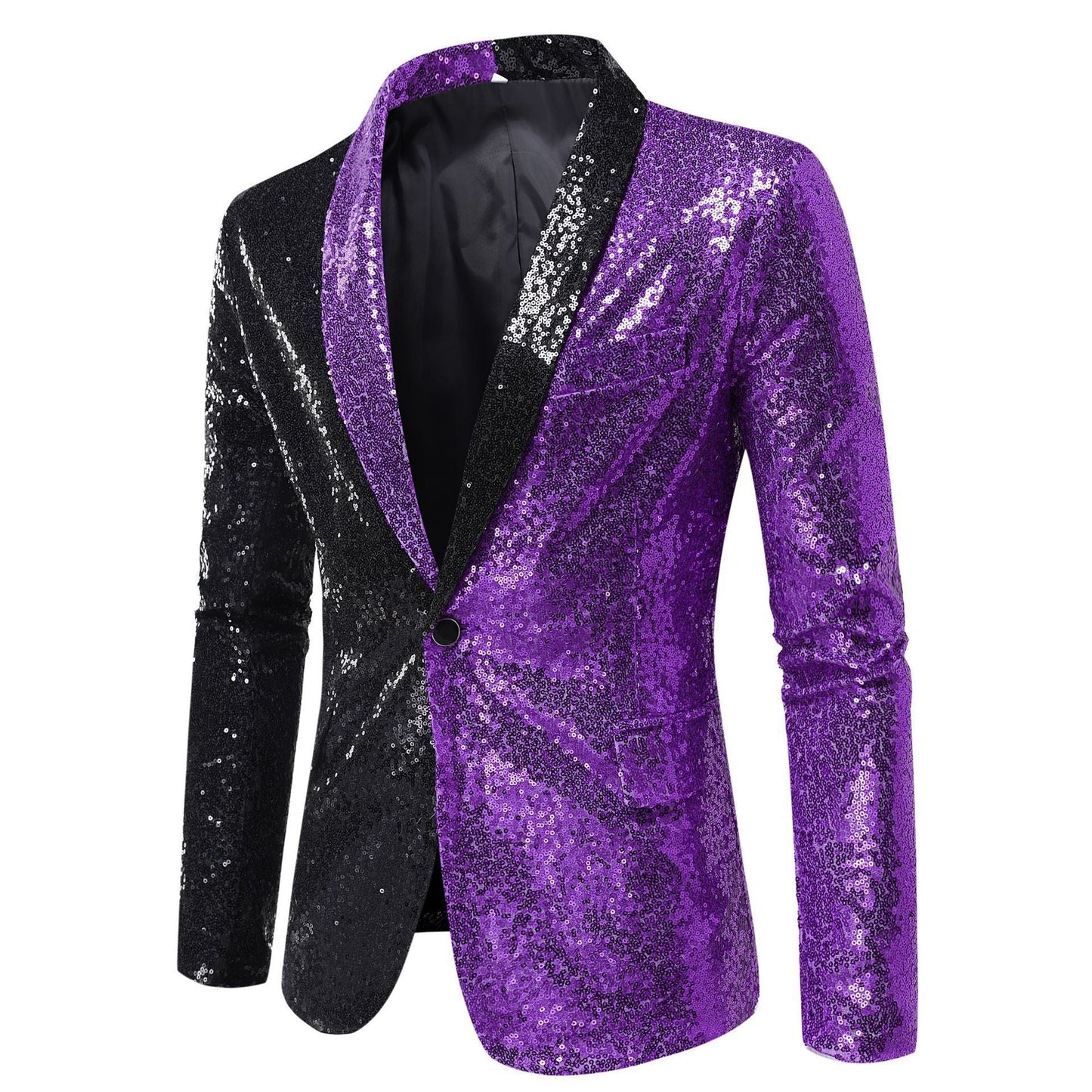 Herren Glitzerjacke Moderner Schnitt Funkelnd