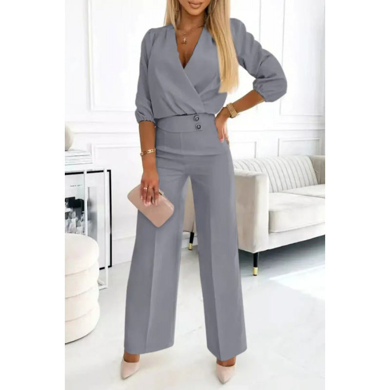 Damen Jumpsuit Elegant Weite Beine Abendkleid