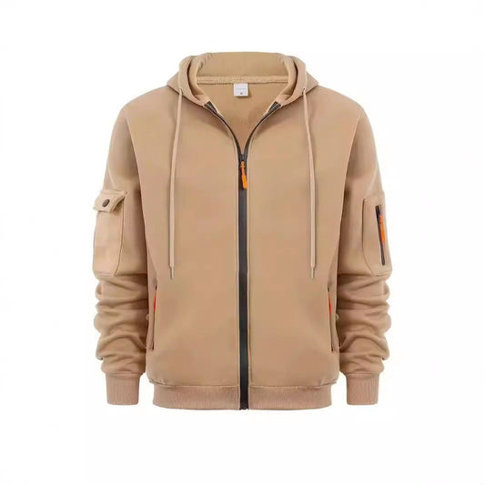 Herren Outdoor Jacke Praktisch Reißverschluss Taschen - IdealeKleiden