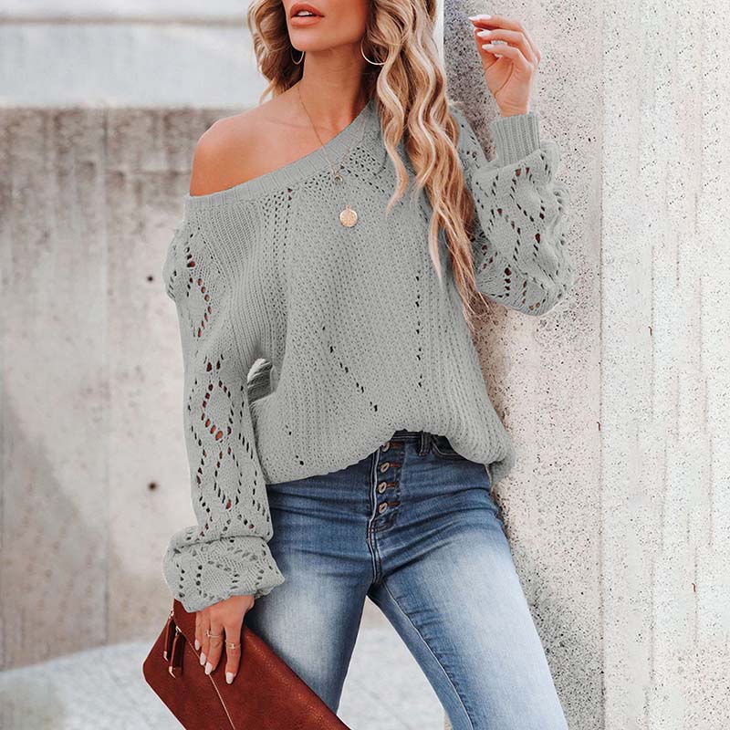 Stilvolle Pullover Damen | Eleganter Hohlstrick Sweater