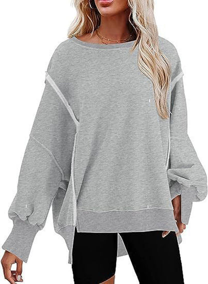 Damen Sweatshirt Lässig Komfortabel mit Schlitzen