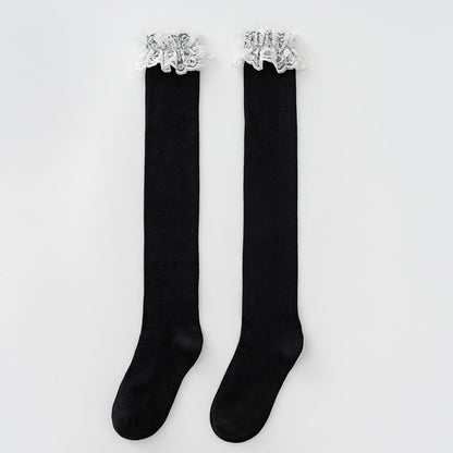 Damen Overknee Strümpfe Romantic Spitze Elegant