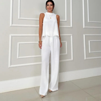 Damen Set Elegante Bluse und Hohe Hose
