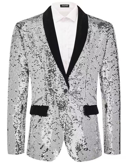 Herren Abendanzug Elegant Glanz Pailletten