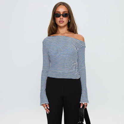 Damen Top Asymmetrisch Punkte Modern Design