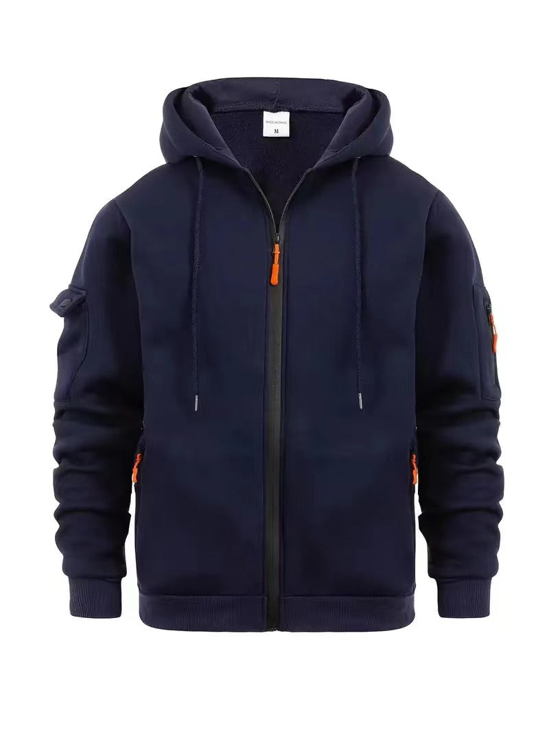Herren Outdoor Jacke Praktisch Reißverschluss Taschen