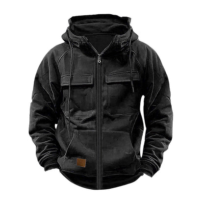 Herren Kapuzenjacke Funktionell Mit Großen Taschen