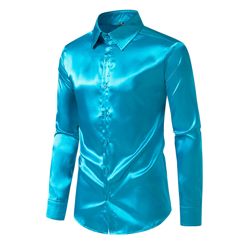 Herren Satinhemd Elegant Klassisch
