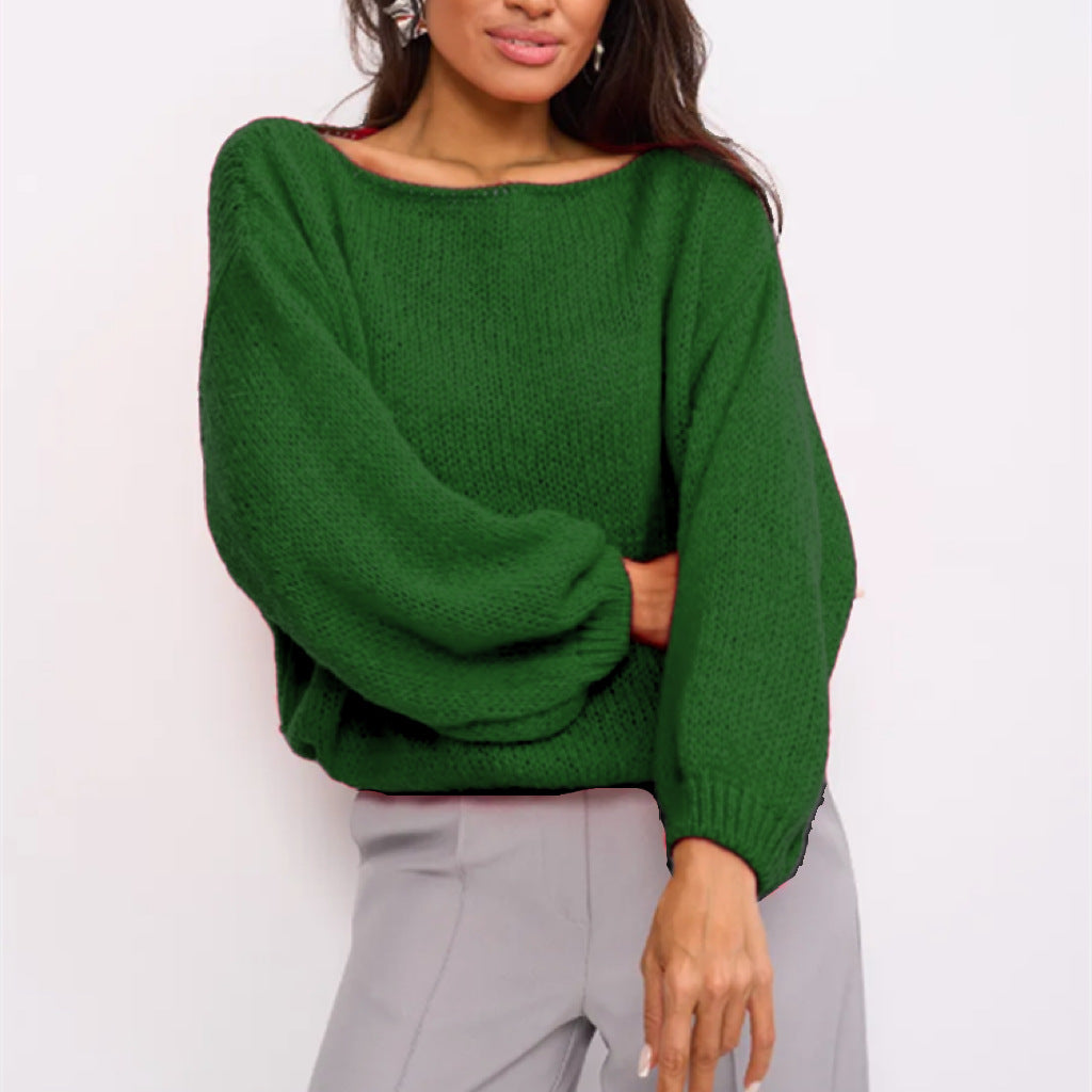 Damen Weicher Off-Shoulder Pullover Trendig Übergröße