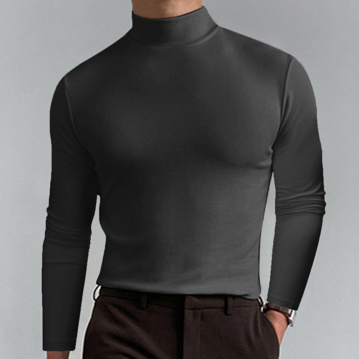 Herren Rollkragenpullover Fein Baumwolle Elegantes Design