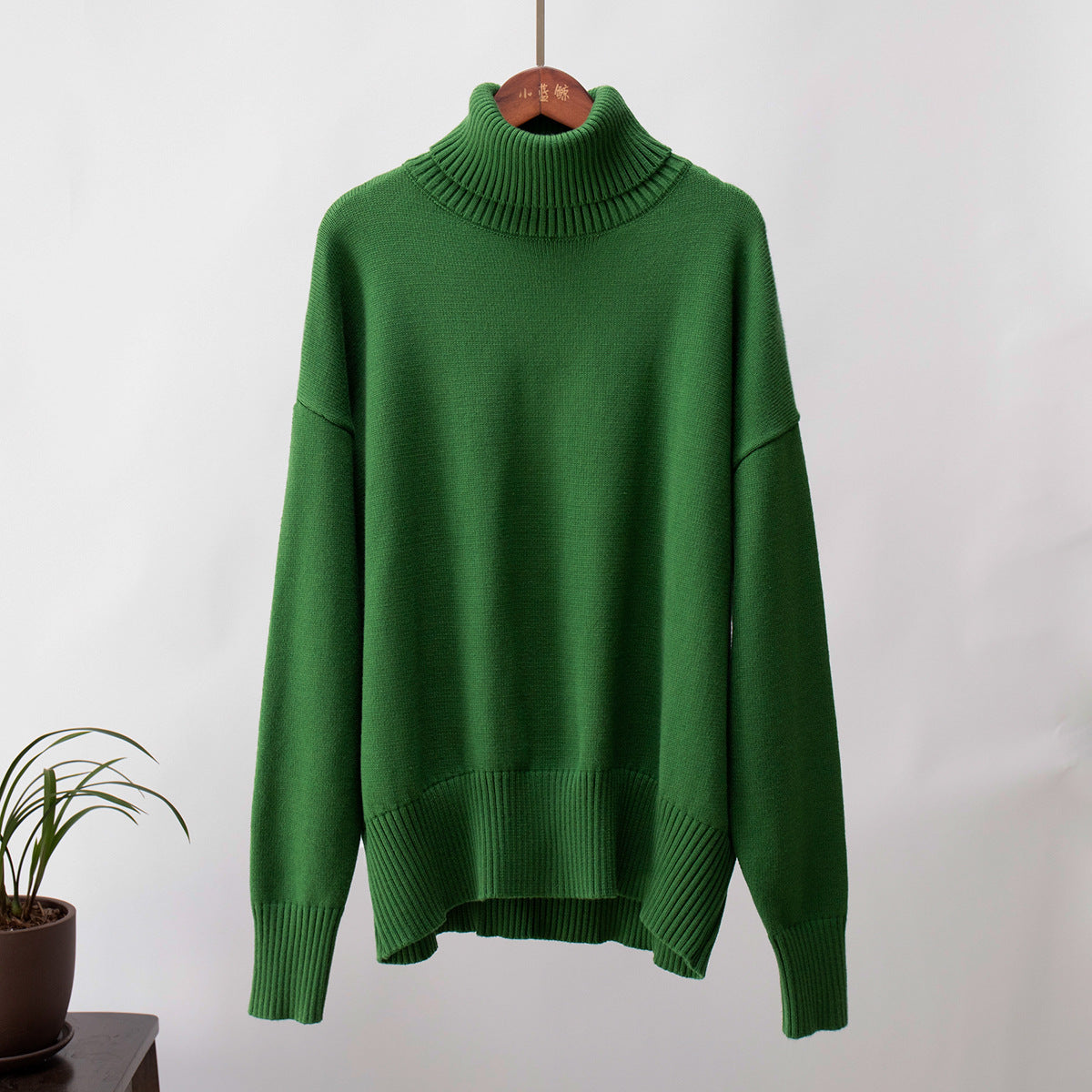 Damen Strickpullover Bequem Warm Rippborte