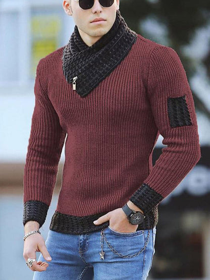 Herren Strickpullover Modern Kragen Reißverschluss