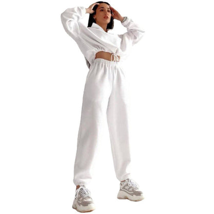 Damen Fleece Jogginganzug Bequem Lässig Design