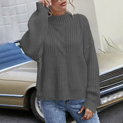 Gemütlicher Pullover Zopf Muster Weich
