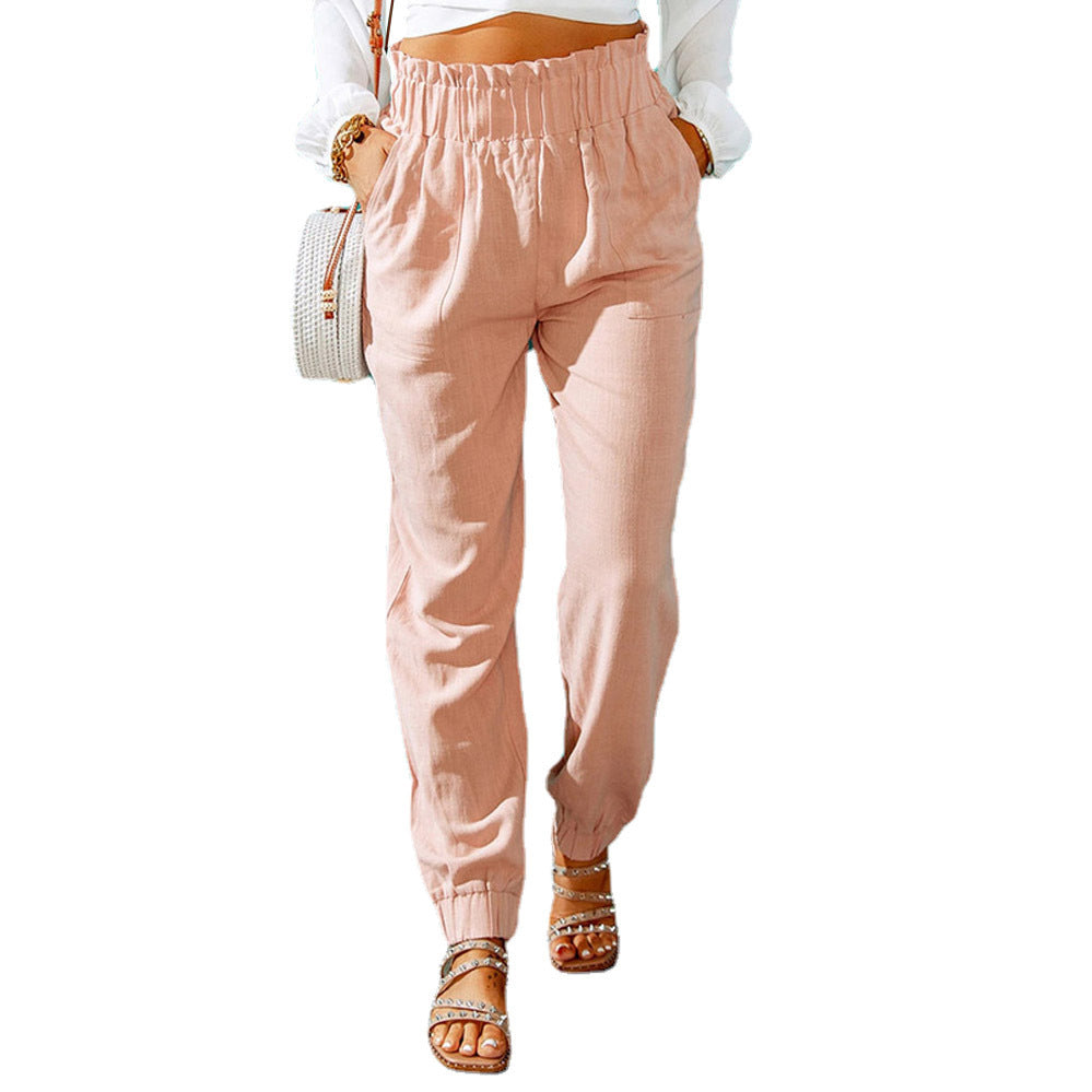 Damen Sommerhose Leicht Baumwolle Elastisch