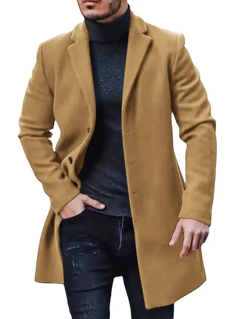Herren Wollmantel Elegantes Design Klassischer Stil