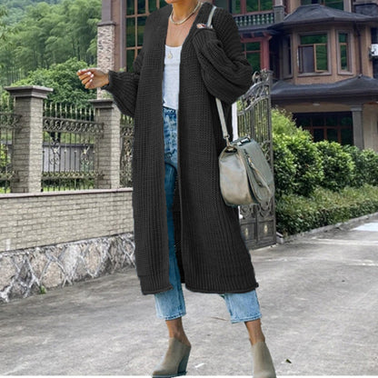 Damen Strickmantel Weit Ärmel Elegantes Design