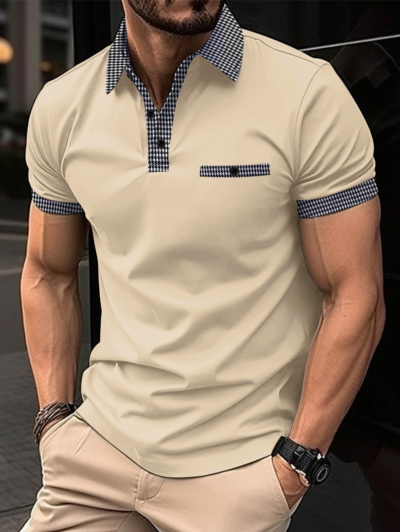 Herren Polo-Shirt Klassisch Weiß
