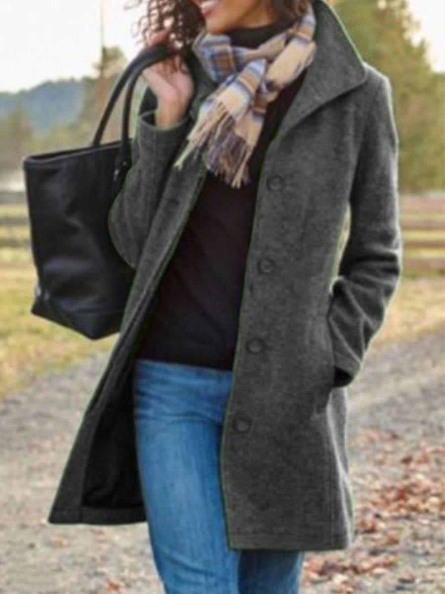 Damen Wollmantel Elegant Klassisch