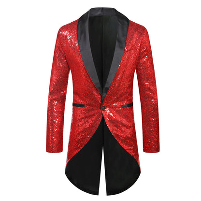 Herren Anzugblazer Glitzer Effekt Elegant Schalkragen