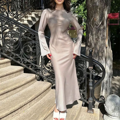 Damen Maxikleid Elegant Lang Schnitt