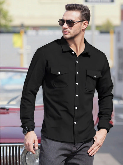 Herren Langarmhemd Modern Entspannt