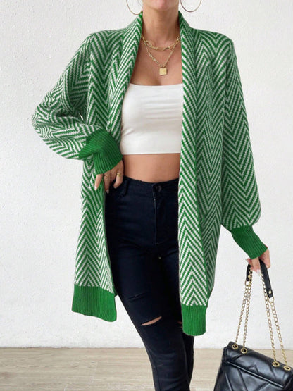 Damen Strickjacke Langarm Modern Chevron Style