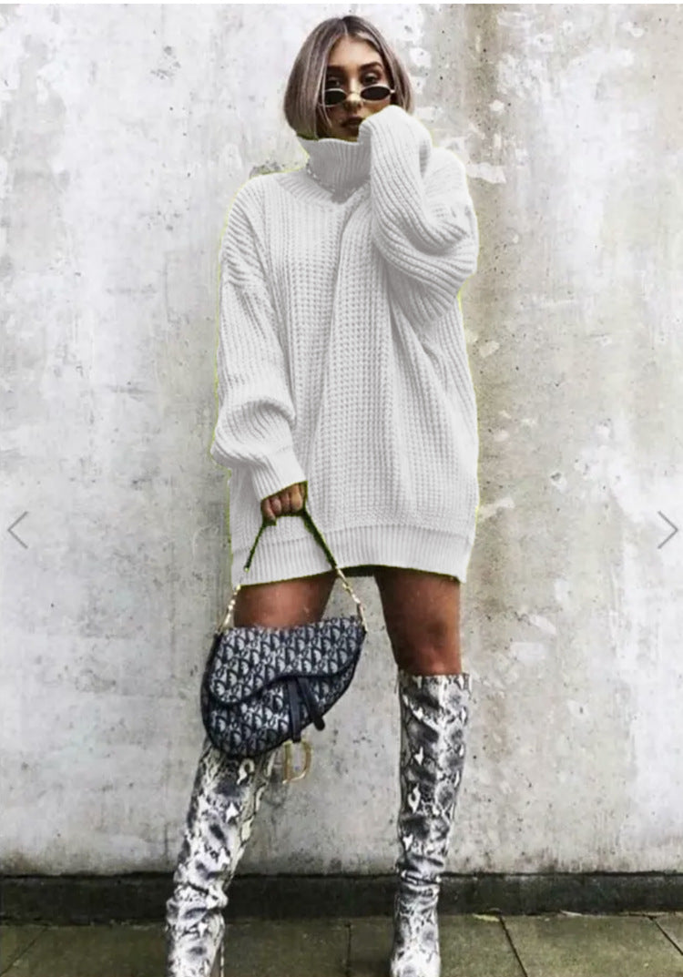 Damen Strickpullover Oversized Waffelmuster Trendy Style
