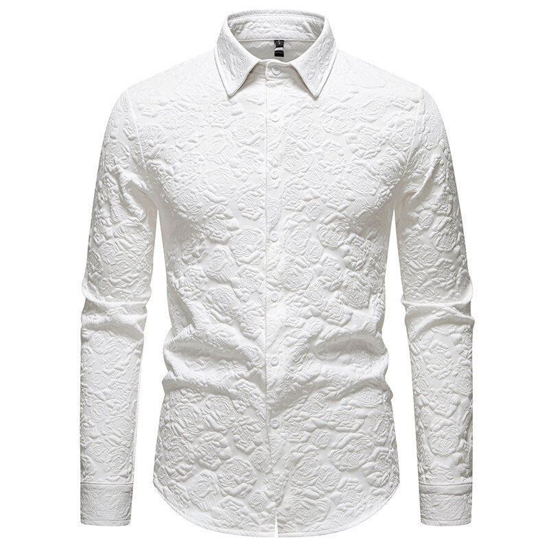 Herren Langarmhemd Struktur Optik Modern Style