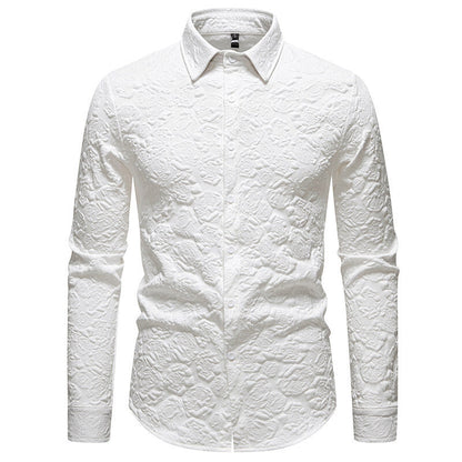 Herren Langarmhemd Struktur Optik Modern Style