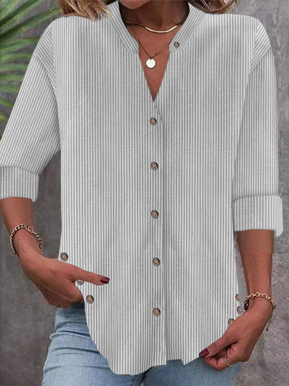 Damen Bluse Streifenmuster Elegantes Design