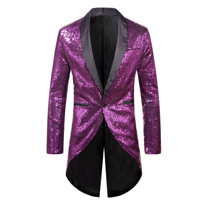 Herren Anzugblazer Glitzer Effekt Elegant Schalkragen