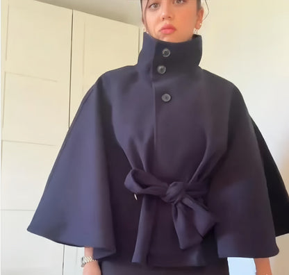 Damen Wickeljacke Elegant Mit Gürtel