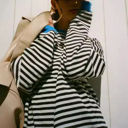 XXL Damen Sweatshirt Streifen Design