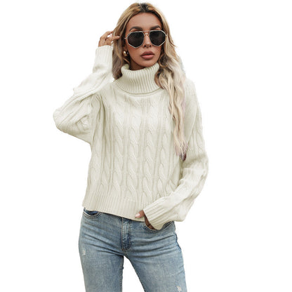 Damen Pullover Grobstrick Zopfmuster Eleganz