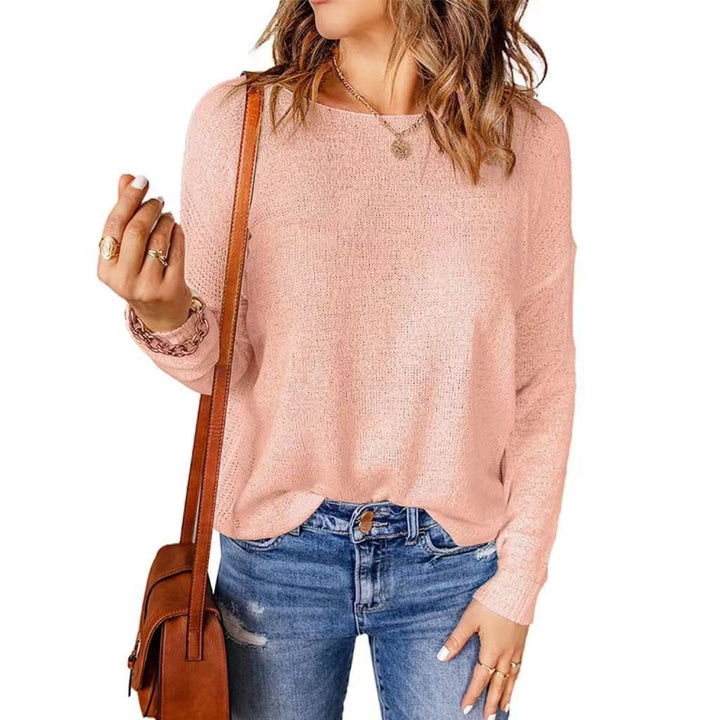Damen Pullover Grobstrick Weit Geschnitten V-Ausschnitt